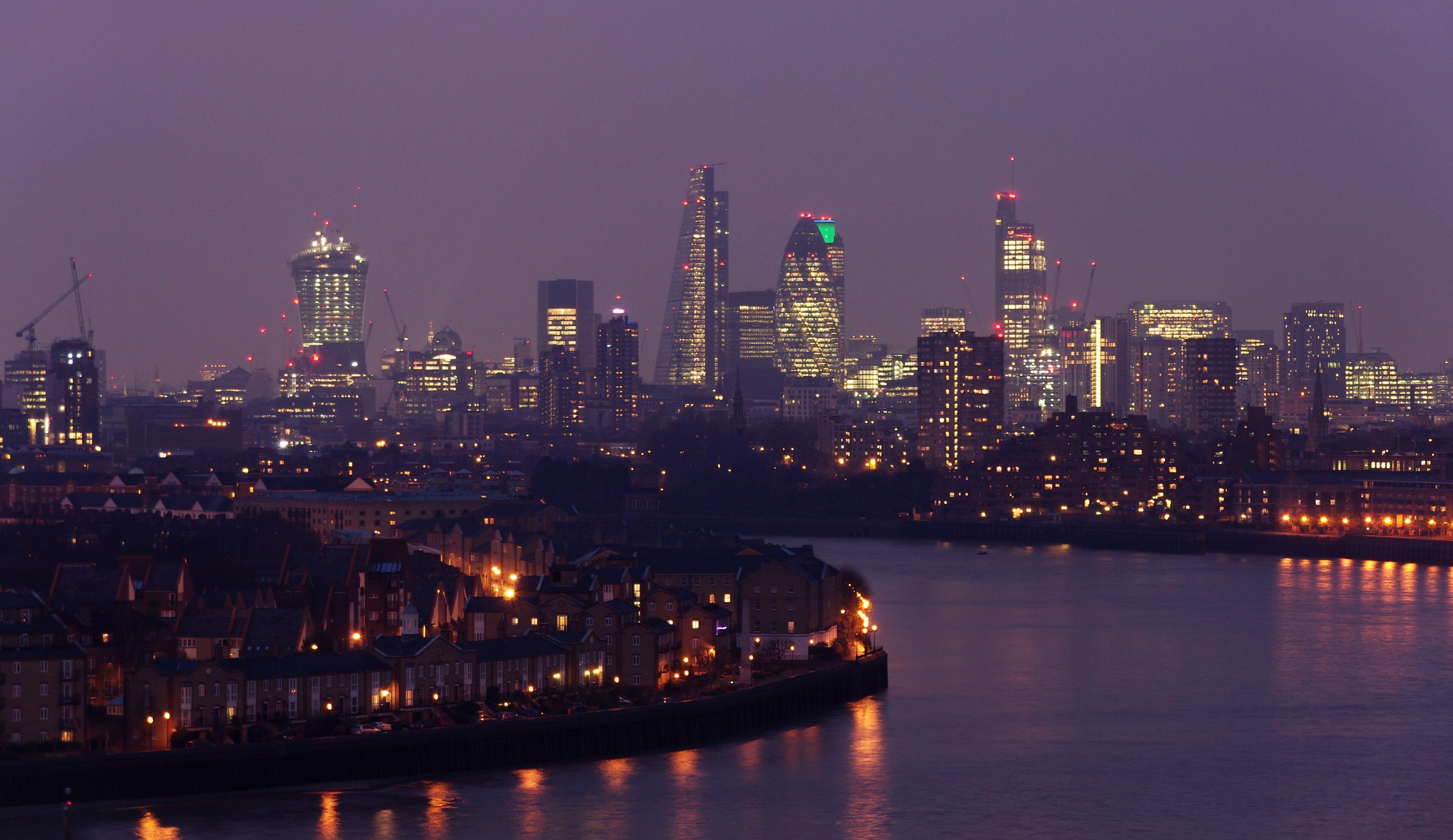 City of London skyline at dusk